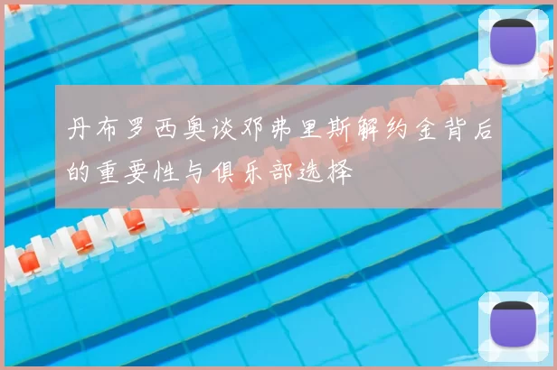 丹布罗西奥谈邓弗里斯解约金背后的重要性与俱乐部选择